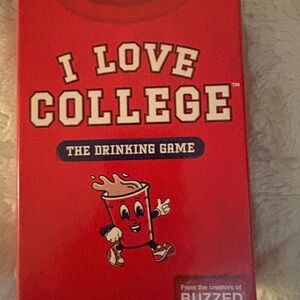 I Love College Drinking Game - Red